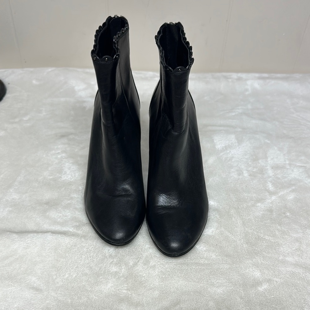 Coach Black Ankle Booties with Scalloped Trim - Picture 8 of 14